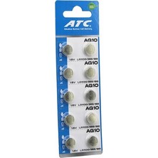 Die Grup Buton Pil - Saat Lazer Hesap Makinesi Pili 10LU Paket  AG10  - LR1130H - 389A -1.55V (5324)