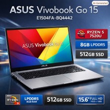 Shopwave Asus Vıvobook Go 15 E1504FA-BQ4442 Ryzen 5 7520U 8gb Lpddr5 512GB SSD 15.6 Inç Full Hd Dos Dizüstü Bilgisayar