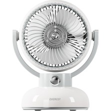 Shopwave Everest EFN12, Krem, 3 Kademeli Hız, Masaüstü Kullanım, Taşınabilir, Dahili 1200MAH Bataryalı, USB Şarj Girişli, Vantilatör