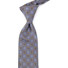 Kravatkolik Bej Motif Desen Mendilli Klasik Kravat KK13951