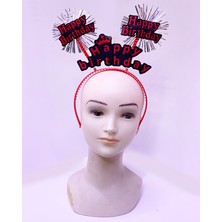 Die Grup Happy Birthday Yazılı Püsküllü Neon Kırmızı Renk Doğum Günü Tacı 22X19 cm (5324)