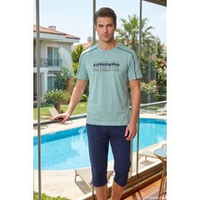 Remsa Erkek Kısa Kol Kaprili Süprem Kumaş Pijama Takımı 2371 Mint
