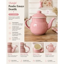 PALU GASTRO 0.7 Litre Emaye Çay Demliği - Pembe Vintage Tasarım