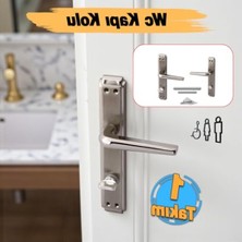 Die Grup Nikel Saten Metal Tutamaklı Kendinden Kilitli Wc Banyo Kapı Kolu