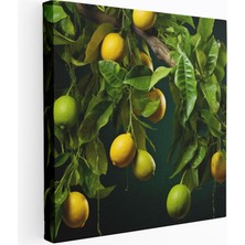 Popcasso Limon Ağacı Desenli Canlı Renkler ile Sıradışı Tasarım Dekoratif Kanvas Tablo