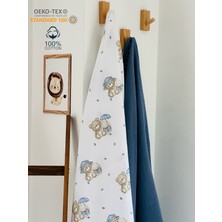 Fulya Tuhafiye Ftbabycollection %100 Pamuk 2'li Müslin Bebek Battaniye Seti Oeko-Tex Sertifikalı Müslin örtü 80 x 90 cm