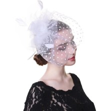 Tulle Store Nikah Şapkası,gelin Tacı,beyaz Vualet Nikah Kep,sade Nikah Tacı
