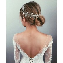 Tulle Store Gelin Tacı Saç Aksesuarı Kristal Gelin Tacı