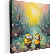 Popcasso Minions Modern Sanat Hayalperest Manzara Temalı Kanvas Duvar Tablosu