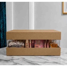 Rass Ambalaj Asetat Gelin Damat Çeyiz Bohça Kutusu Kraft Şeffaf Katlanabilir Demonte Küçük Boy 33*33*15CM 1ADET