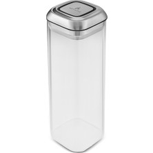 Aryıldız Çelik Kapaklı Vakumlu Dikdörtgen Saklama Kabı 1880 ml - Şeffaf Organizer Kavanoz Bakliyat Kabı