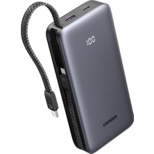 Ugreen 20.000 Mah 30W 2 Dahili Kablolu Hızlı Şarj Powerbank, 55985B