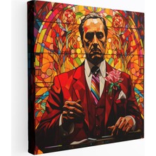 Popcasso Leke Camı Baba Modern Sanat Renkli Duvar Tablosu