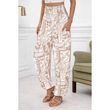Antakya Yöresi Kadın Etnik Desen Kargo Cep Detaylı Süprem Pantolon