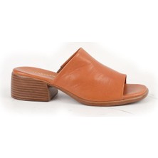 Mammamia Kadın Günlük Ayakkabı Slip-On Lazer Kesim Kısa Topuklu Hakiki Deri Anne Ayakkabısı 26Y-1670