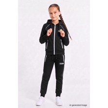 Pina Kids Kız Çocuk Scuba Atheletic Reglan Kol Kapüşonlu Dalgıç Kumaş Eşofman Takımı ESF7027