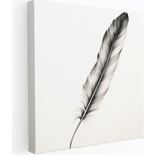 Popcasso Sadelik Tüy Minimalist Çizim ile Tüy Deseni Dekoratif Kanvas Tablo