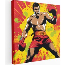 Popcasso Muhammad Ali Pop Art Temalı Çağdaş Dekorasyon Dekoratif Kanvas Tablo