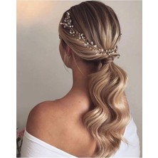 Tulle Store Gelin Tacı,düğün Nikah Tacı Saç Aksesuarı Gümüş Renk