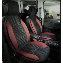 Carlone Elegance Lüx Oto Koltuk Minderi Full Set Takım - Siyah/kırmızı Renk Takmatik Pratik