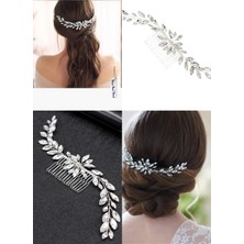 Tulle Store Taraklı Gelin  Tacı Kristal Aynalı Kristal Taş  Gelin Tacı,gelin Saç Aksesuarı Gelin Tacı Düğün