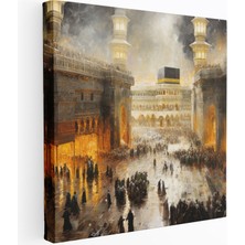 Popcasso Kaabe Ziyareti Modern Sanat Hacılar Teması Duvar Tablosu