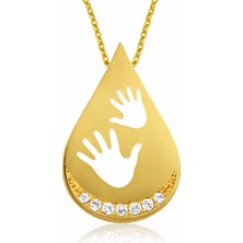 Gumush Gümüş Gold Bebek Elleri Bayan Kolye