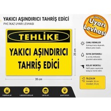 Ergündoğdu 'Tehlike Yakıcı ve Aşındırıcı Tahriş Edici' Ikaz Uyarı Levhası Pvc 25X35 cm