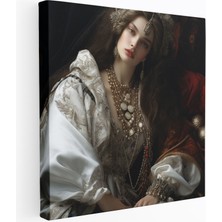 Popcasso Rönesans Modern Sanat Soylu Kadın Rönesans Başyapıtı Kanvas Duvar Tablosu