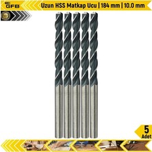 Gfb 1764 Hss Uzun Matkap Ucu 10 mm 5 Adet Metal Delme Ucu Dın 340 Profesyonel