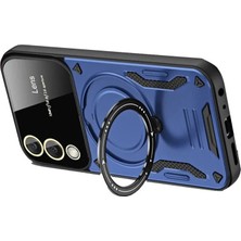 Magicool Samsung Galaxy S25 Edge Kılıf Joy Lens Standlı Kapak - Lacivert