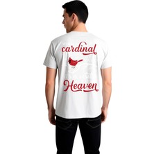 PayBuy Erkek Kardinal Kuşu Spirituel Mesaj Baskılı %100 Pamuk Rahat Kesim Tişört Günlük Modern Şık Konforlu