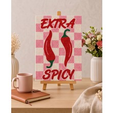 Extra Spicy Pearlstone Tuval Sanat Kiti | Yarım Inci 3D Tablo Boyama Seti | Rhinestone