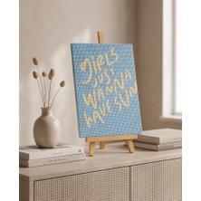 Girls Just Wanna Pearlstone Tuval Sanat Kiti | Yarım Inci 3D Tablo Boyama Seti | Rhinestone