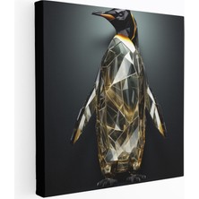 Popcasso Geometrik Penguen Kompozisyonu Çağdaş Duvar Tasarımı Kanvas Tablo