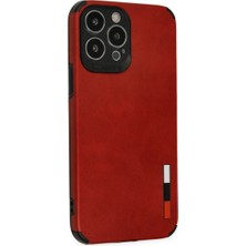 Magicool Iphone 13 Pro Max Kılıf Loop Deri Silikon - Kırmızı