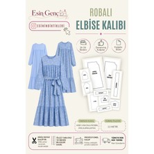 Esin'in Diktikleri Robalı Elbise Kalıbı | 36-56 Beden | Kağıt Baskı | Profesyonel Dikiş Kalıbı