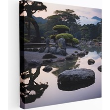 Popcasso Zen Taş Bahçesi Japon Bahçe Teması ile Çağdaş Dekoratif Kanvas Tablo