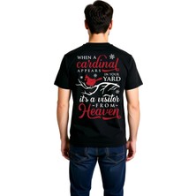 PayBuy Erkek Kardinal Kuşu Spirituel Mesaj Baskılı %100 Pamuk Rahat Kesim Tişört Günlük Modern Şık Konforlu