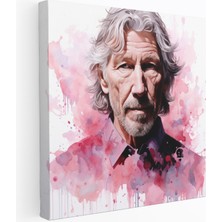 Popcasso Pink Floyd Motifli Suluboya Portresi Roger Waters Görseli Kanvas Tablo
