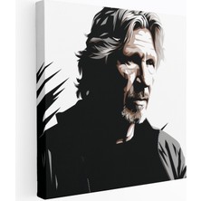 Popcasso Minimalist Roger Waters Pink Floyd Temalı Modern Sanat Kanvas Duvar Tablosu