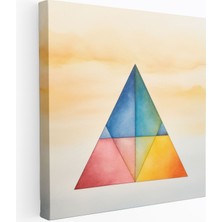 Popcasso Geometrik Prizma Temalı Pink Floyd Minimalist Tarzda Dekoratif Kanvas Tablo