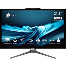 MSI Msı Pro AP222T 14MA-607XEU Core I5-14400 16GB 512GB SSD 21.5″ Fhd Dokunmatik Freedos Siyah All In One Pc