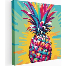 Popcasso Ananas Patlaması Canlı Renklerle Ananas Motifli Duvar Tablosu