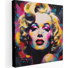 Popcasso Geleneksel Hollywood Portresi Pop Sanat Canlı Renklerle Klasik Hollywood Portresi Figürü Dekoratif Kanvas Tablo