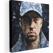 Popcasso Çağdaş Mozaik Kırık Parçaları ile Inşa Edilmiş Eminem Motifli Duvar Kanvas Duvar Tablosu