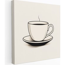 Popcasso Minimalist Kahve Fincanı Sade Çizgilerle Kahve Teması Modern Sanat Duvar Tablosu