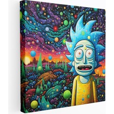 Popcasso Noktalı Lar Rick ve Morty Motifli Dekoratif Kanvas Tablo