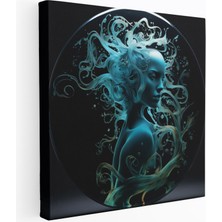 Popcasso Abstrakt Silüet Detaylı Kıvrımlar ve Desenler ile Medusa Motifli Kanvas Tablo