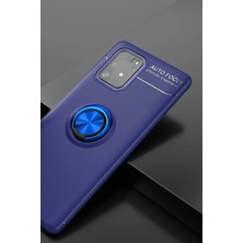 Magicool Samsung Galaxy A91 / S10 Lite Kılıf Range Yüzüklü Silikon - Mavi